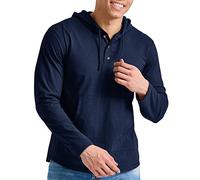 Hanes Originals-Felpa con Cappuccio da Uomo, in Tri-Blend T-Shirt, Athletic Navy PE Heather, S