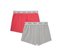 Hanes Originals Sleep, Comfywear Lounge, Pajama Shorts for Women, 2-Pack Pantaloni del Pigiama, Corallo Rosa/Grigio Melange, M (Pacco da 2) Donna
