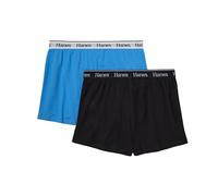Hanes Originals Sleep, Comfywear Lounge, Pajama Shorts for Women, 2-Pack, Provence Blue/Black, Medium
