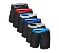 Hanes Tagless Stretch Boxer Brief-6 Pack-Black Corti, Nero, M Uomo