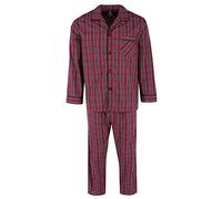 Hanes Pigiama a maniche lunghe da uomo in tessuto largo, Rosso, XXXXXL