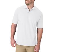 Hanes Pique Short Sleeve Shirt, Three-Button Midweight Polo for Men Camicetta, Bianco, XL Uomo