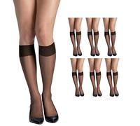 Hanes Silk Reflections Women's Knee High (Pack of 6), Jet, One Size