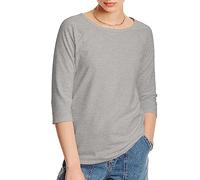 Hanes Stretch Cotton Raglan Sleeve Tee Camicia, Grey Heather, L Donna