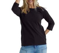 Hanes Stretch Cotton Raglan Sleeve Tee Camicia, Nero, XL Donna