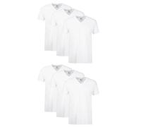 Hanes, t-Shirt da Uomo, 777 VP6, con Collo a V, (Confezione da 6) White Medium