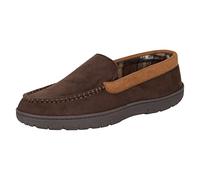 Hanes Textured Moccasin, Pantofole Uomo, Marrone, Small