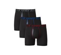 Hanes Total Support Pouch Men's Pack, Anti-Chafing, Moisture-Wicking Underwear with Cooling (Trunks Available), Boxer Brief-Black, Large