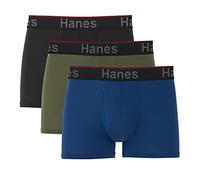 Hanes Total Support Pouch Trunks, Biancheria Intima Elasticizzata in Cotone da Uomo, Confezione da 3, Nero/Carico Olive/Teal, Large