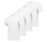 Hanes Ultimate Men's 4-Pack FreshIQ White Slim Fit Crew T-Shirt,White,Medium