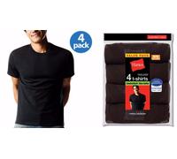 Hanes Uomo Girocollo T-Shirt 4-Pack Taglie M-2X Nero Leggermente Imperfetto