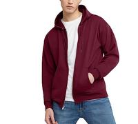 Hanes up, EcoSmart Fleece Full-Zip Hoodie for Men, Hooded Sweatshirt Felpa con Cappuccio, Marrone Rossiccio, S Uomo