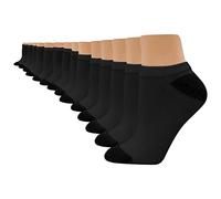Hanes Cool Comfort No-Show-Calzini Anti-umidità, Misura 38-42, Confezione da 14, Nero, 37-42 (Pacco Donna