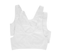Hanes Women's Cotton Pullover Bralette, 3-Pack, 3 Pack-White, Large