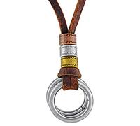 Hanessa Gioiello da uomo in vera pelle di mucca, collana da uomo per surfisti punk, regalo di San Valentino, per fidanzato/marito