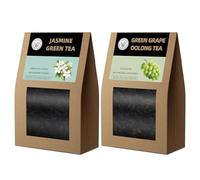HANFANGLING Tè verde al gelsomino & Oolong all'uva, Tè sfuso | Foglie naturali sfuse, Una scelta per godersi la bella vita, Set regalo di tè (Tè verde al gelsomino + Oolong all'uva)