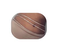 Hanfluenve Gioielli per il corpo catena per le donne a strati delicata scintillante catena vita cristallo sexy nappa catena in vita strass cintura in vita per vestito, one size, Pietra preziosa