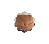 Hanfluenve Perline in vita Catena per il corpo per le donne Cintura a catena d'oro Anello geometrico Catena del ventre Gioielli per il corpo Sexy Cinture in metallo per abiti jeans