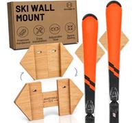 Hang 11 Supporto da parete per sci - Appendini da parete per sci, espositori, appendiabiti minimalisti in legno duro, supporti decorativi da appendere, rack verticale per garage, mostra il tuo