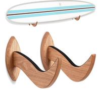 Hang 11 Supporto da parete per tavola da surf, snowboard, longboard, wakeboard, kiteboard, bellissimo supporto in legno sostenibile, il supporto perfetto per esporre le tue tavole (trasparente)
