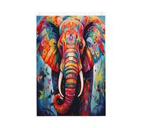 Hang-Dipinto A Olio Boho Elephant Bandiera 2x3 FT | Bandiera decorativa per esterni in poliestere a doppia faccia con 2 occhielli, striscione per giardino, portico, prato, patio