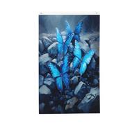 Hang-Dipinto ad olio Bandiera Farfalla Blu 3x5 | Bandiera decorativa per esterni in poliestere a doppia faccia con 2 occhielli, striscione per giardino, portico, prato, patio