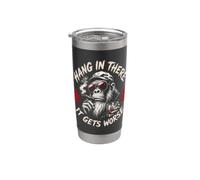 Hang In There It Gets Worse Grumpy Monkey Divertente Sarcastico Bicchiere termico in acciaio inox doppia parete