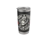 Hang In There It Gets Worse Grumpy Monkey Divertente Sarcastico Bicchiere termico in acciaio inox doppia parete