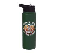 Hang in There It Gets Worse | Sarcastic Skeleton Flames Stainless Steel Insulated Water Bottle
