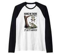Hang In There It Peggiora Frog Gator Maglia con Maniche Raglan