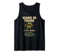 Hang In There - Meme con rana e coccodrillo, motivo umorismo scuro Canotta