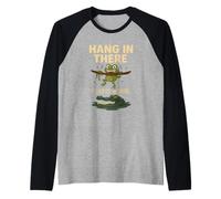 Hang In There - Meme con rana e coccodrillo, motivo umorismo scuro Maglia con Maniche Raglan