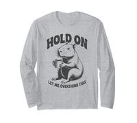 Hang On Let Me Overthink This Divertente Capibara Funny Maglia a Manica