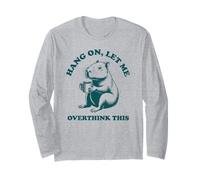 Hang On Let Me Overthink This Funny Capybara Overthinking Maglia a Manica