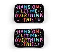 Hang On Let Me Overthink This Gift Pin Badge a tema salute mentale, 3 x 2 cm, set di 2