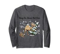 Hang On Storm's Not Over Funny Camel Blizzard Sarcastico Maglia a Manica