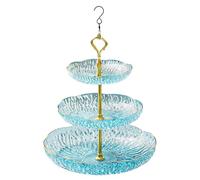 Hangable Bird Baths, 3 Tier Tray Birdbath with S Shaped Hook, Multi Levels Wildlife Feeder Bowl for Water Food, Sturdy Hanging Feeder for Garden, Patio and Backyard