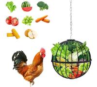 Hangable Chicken Feeder | Hangable Chicken Food Dispenser | Adjustable Height Metal Food Dispenser For Hen For Coop Cage Outdoor Duck Quail Goat Horse Deer Livestock Farm