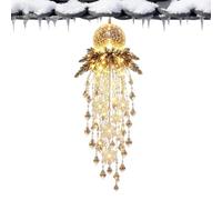 Hangable Crystal Cascade Christmas Lights LED for Indoor Outdoor Display | Hangable christmas lights,waterfall design,warm glow,crystal pendants,space saving,3-m length,20cm drop,300g