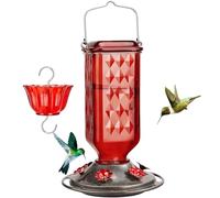 Hangable Hummingbird Feeder, Bird Feeder with Built-In Ant Moat, Leak-Proof Outdoor Hummingbird Food Supply for Garden, Yard, Patio, 5.91x11.81 Inches