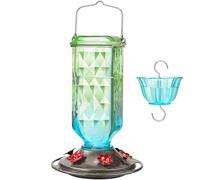 Hangable Hummingbird Feeder, Bird Feeder with Built-In Ant Moat, Leak-Proof Outdoor Hummingbird Food Supply for Garden, Yard, Patio, 5.91x11.81 Inches