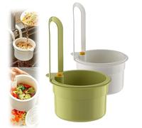 Hangable Kitchen Sink Drain, Hangable Sink Strainer Basket, 2025 Self-Cleaning Kitchen Sinks Food Waste Catcher, Press Automatic Dumping Kitchens Draining Baske Efficient Catcher (White&Green)