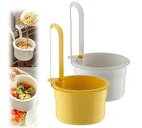 Hangable Kitchen Sink Drain, Hangable Sink Strainer Basket, 2025 Self-Cleaning Kitchen Sinks Food Waste Catcher, Press Automatic Dumping Kitchens Draining Baske Efficient Catcher (White&Yellow)