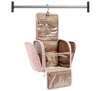 Hangable Makeup Organizer - Travel Toiletry Bag | Cosmetics Storage Pouch, Business Trip Vacation Hotel Bathroom Gym, Shower Airplane Carry On Luggage Suitcase With Swivel Hanging Hook