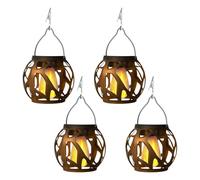 Hangable Solar Lantern - Solar Hangable Lanterns Outdoor Waterproof - 4x Light Backyard Patio Garden Fence Tree Decoration For Balcony Porch Camping Home Deck