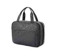 Hangable Toiletry Pouch, 4-Compartment Travel Organizer, Waterproof Storage Bag with Hook, Portable Cosmetic and Toiletry Container, 73x9.65x4cm Ideal for Shampoo and Conditioner, nero, Consulte la