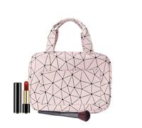 Hangable Toiletry Pouch, 4-Compartment Travel Organizer, Waterproof Storage Bag with Hook, Portable Cosmetic and Toiletry Container, 73x9.65x4cm Ideal for Shampoo and Conditioner, rosa, Consulte la
