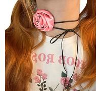 HANGELI Collana multicolore con fiore a forma di clavicola a catena girocollo con fiori di rosa, per donne e ragazze, ornamento per feste