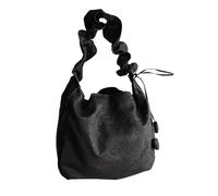 HangErFeng Borsa a tracolla in seta Fragrante Nuvola Filato Nero Hobo Bag Regolabile Cinturino Increspato Tulipano Charms Tote Bag 137