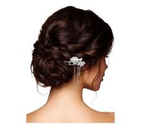 HangErFeng Fermaglio per capelli in filigrana a forma di fiore di loto, con nappe lunghe, accessorio per acconciature da 16 cm, 930